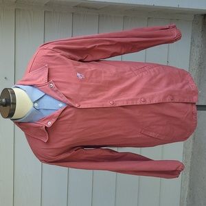 ONLY NY Faded Pink Cotton Streetwear Embroidered Mens Sz M Full Button Up Jacket